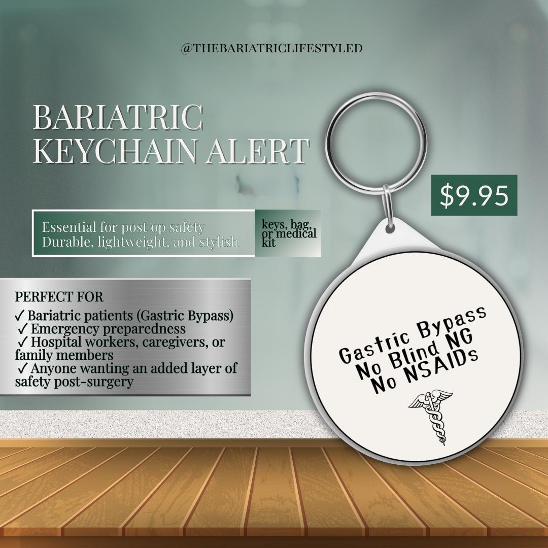 Bariatric Medical Alert Keychain – “no Blind NG. No Nsaids