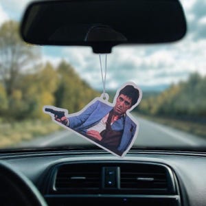Tony Montana Scarface Al Pacino Custom Car Air Freshener | Fresh Aura Merch | New Car Scent