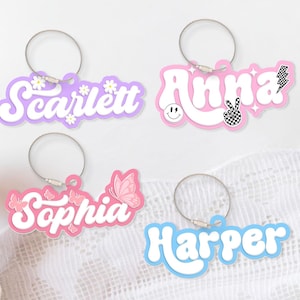 Personalized Name Tag for Backpack, Custom Name Label, Kids Name Keychain, Diaper Bag Name Tag, Custom Lunch Box Tag, Cute School Bag Tag