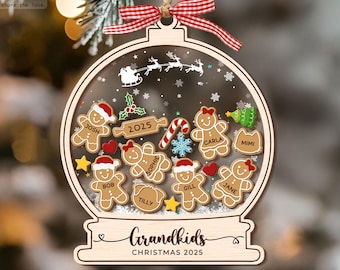 Custom Grandkids Gingerbread Ornament, Grandparent Christmas Gift, Grandma Perfect Batch, Family Christmas Keepsake, Nana Papa Xmas Gift