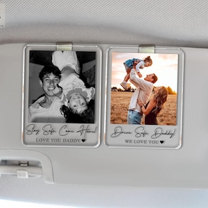 Personalized Unique Gift For Dad, Custom Photo Car Visor Clip, Baby Photo Car Sun Visor, Drive Safe Daddy, 1st Fathers Day Gift For Husband Bild 3