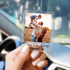 Personalized Unique Gift For Dad, Custom Photo Car Visor Clip, Baby Photo Car Sun Visor, Drive Safe Daddy, 1st Fathers Day Gift For Husband Bild 13