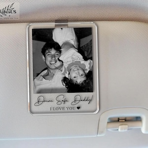 Personalized Unique Gift For Dad, Custom Photo Car Visor Clip, Baby Photo Car Sun Visor, Drive Safe Daddy, 1st Fathers Day Gift For Husband Bild 4