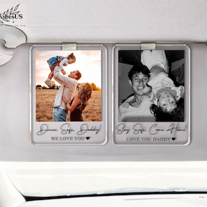 Personalized Unique Gift For Dad, Custom Photo Car Visor Clip, Baby Photo Car Sun Visor, Drive Safe Daddy, 1st Fathers Day Gift For Husband Bild 10