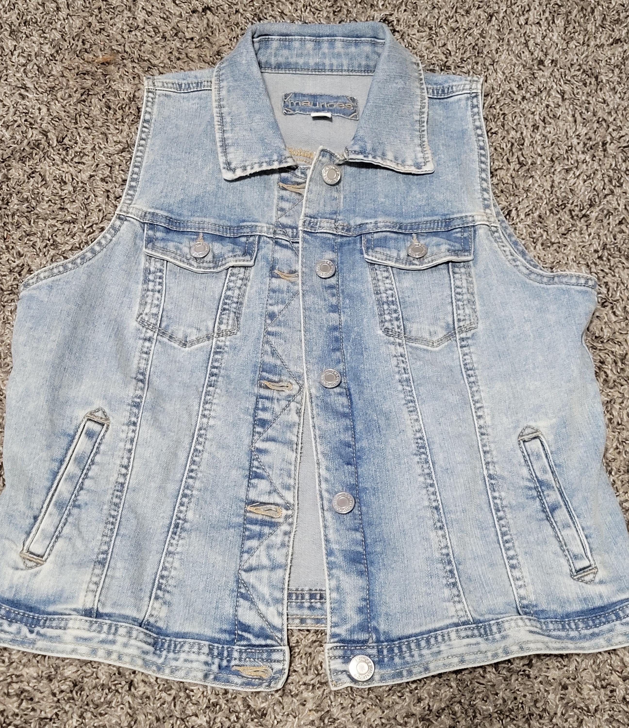 Purple Angel wing Sleeveless Jean jacket - Thumbnail 7