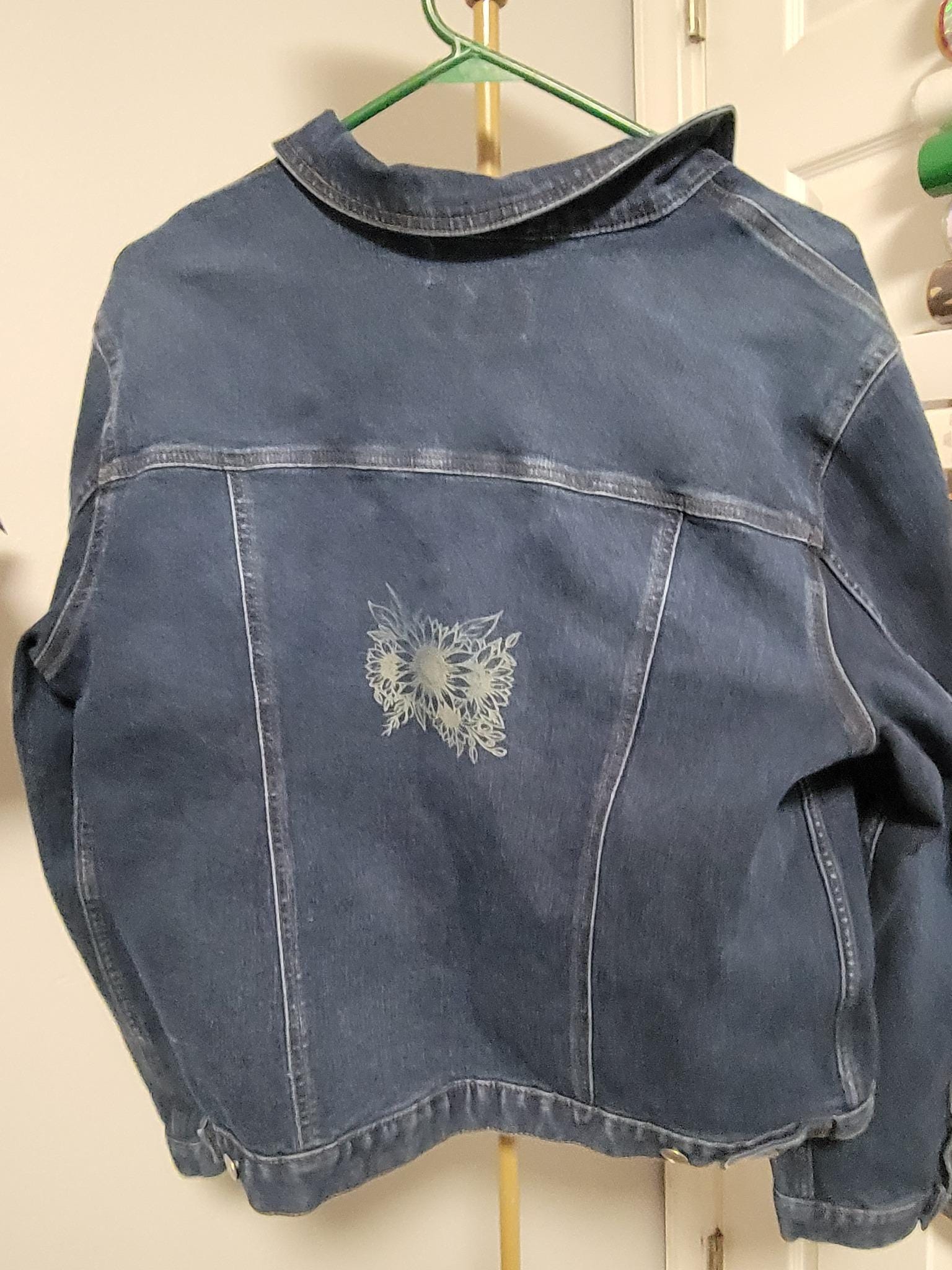 You Need this Laser Engraved Sunflower Jean Jacket! - Thumbnail 4