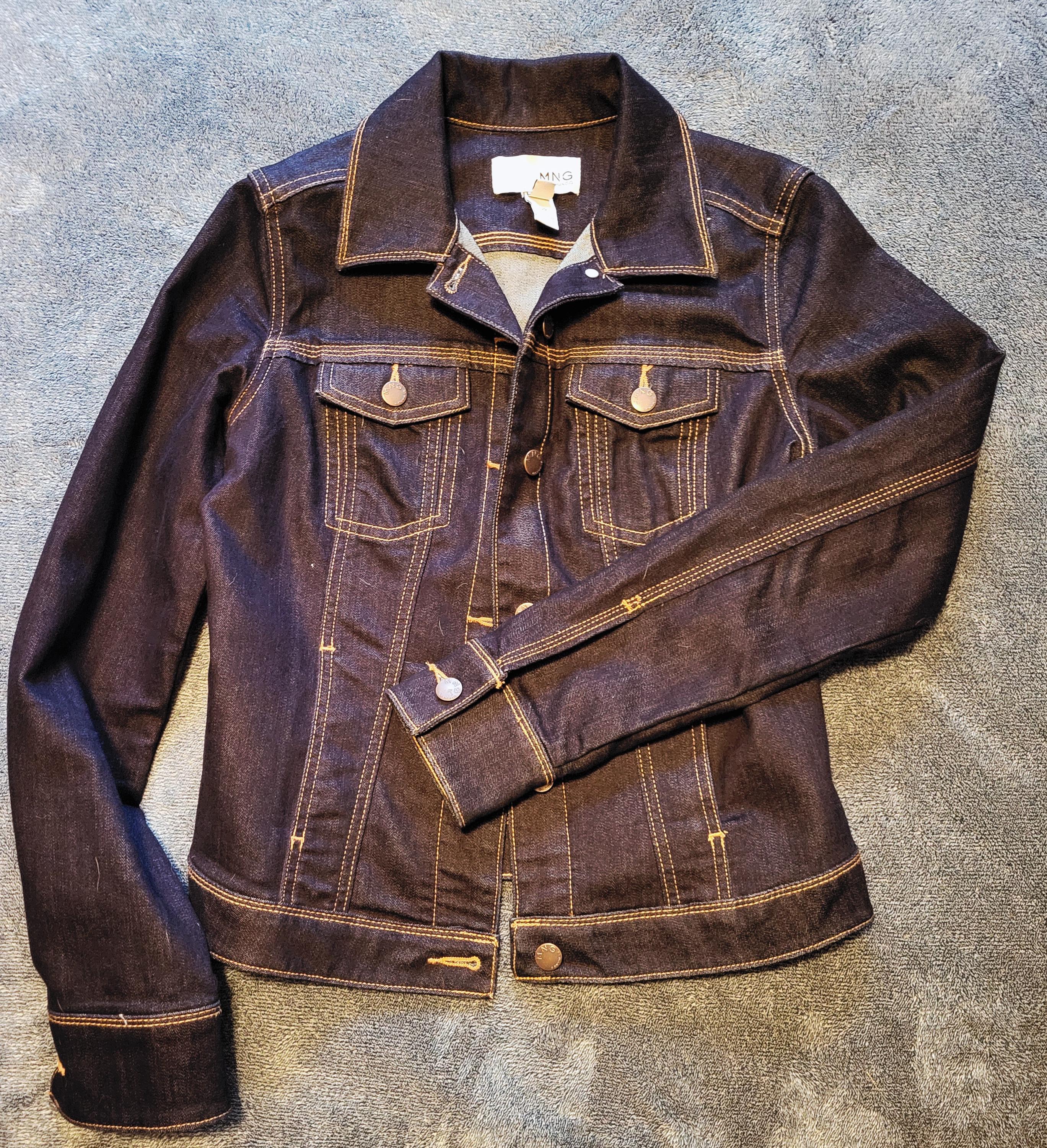 Flame Colored Winged Upcycled Denim Jacket – with Glitter Heart - Thumbnail 4