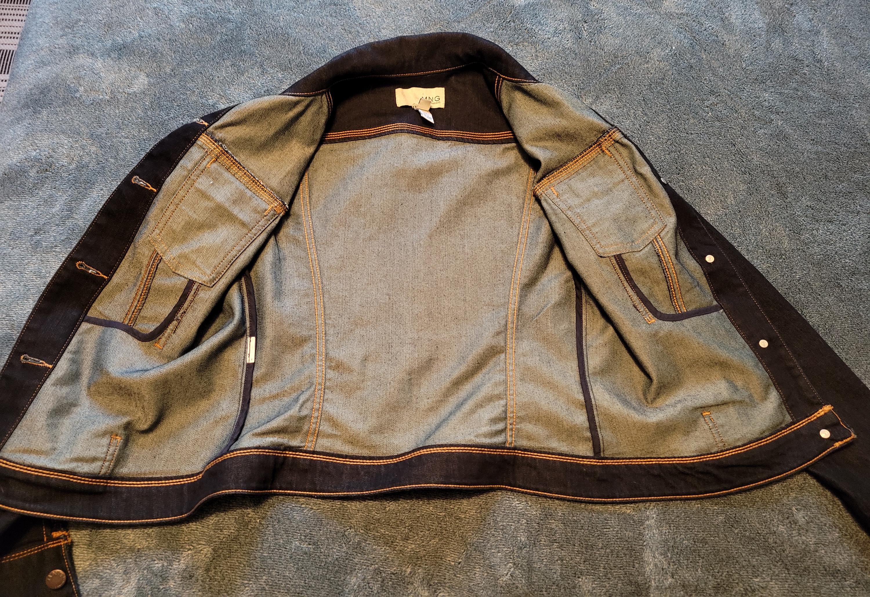 Flame Colored Winged Upcycled Denim Jacket – with Glitter Heart - Thumbnail 5