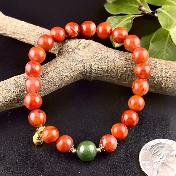 sh0ta ブレスレット レッド Mサイズ Ox Blood Red Sichuan Nanhong (south Red Agate) Beaded Bracelet