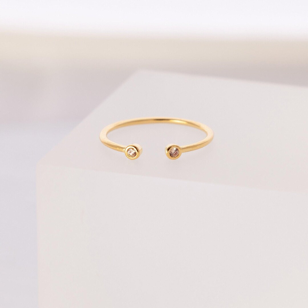 September November Rings November Birthstone Ring, Dainty Ring With Champagne Color Stones ...