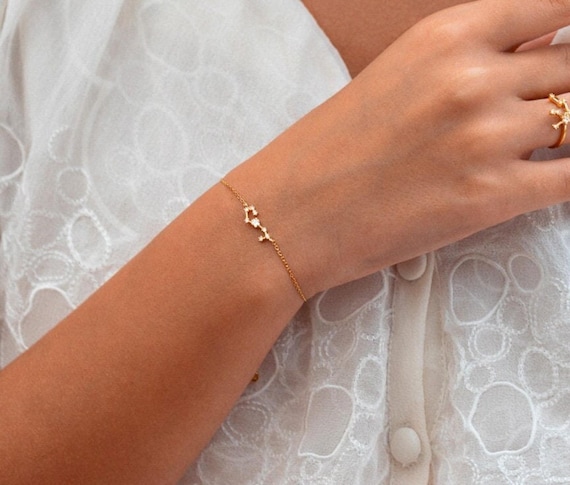 Scorpio Zodiac Constellation Bracelet, Dainty Zodiac Charm Bracelet, Scorpio Celestial Jewelry, Scorpio Birthday Gift,  Bridesmaids Gifts