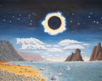 Eclipse junto al mar