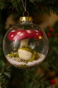 Handmade Felted Frog and Mushroom Ornament, Cozy Christmas Gift, Needle Felted Cottagecore Decor, Gift for Her, Holiday Home Decor product logo