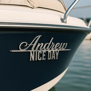 Personalized Metal Boat Emblems, Custom Badge Name for Car Truck Boat, Man Cave Home Garage Decor, Vehicle Accessories, Christmas Gifts