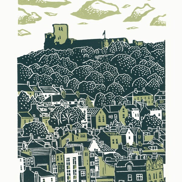 Scarborough No.2 A3 two-colour screen-print