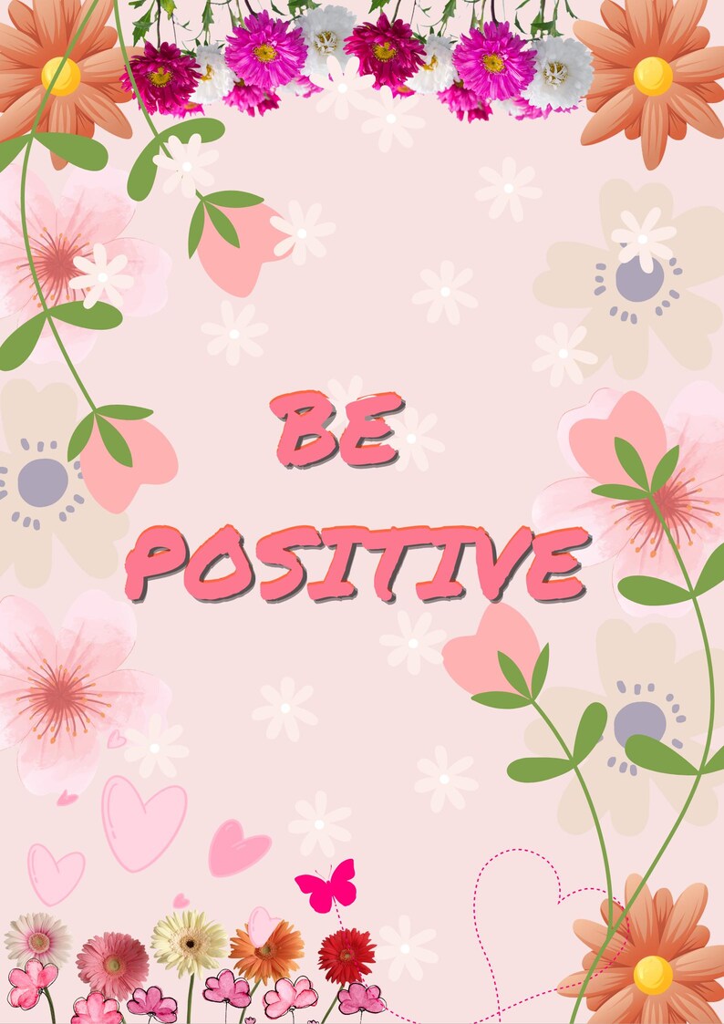 Think Positive, Be Positive – Motivational Printable Poster - Etsy