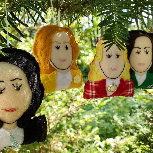Heathers movie ornament set, handmade felt ornaments
