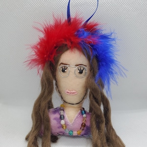 Janis Joplin ornament, handmade felt ornaments