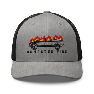 Cyber Vehicle, Truck Dumpster Fire,  Trucker Cap, Resist Elon