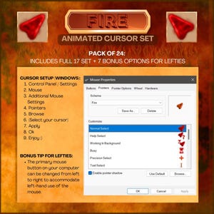 Fire Theme Cursor Pack | Custom Animated Mouse Cursors for Windows PC ...