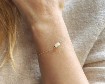 Gold Opal Bracelet, Opal Bracelet for Women, Opal Birthstone Jewelry, October Birthstone Bracelet, Dainty Gold Bracelet