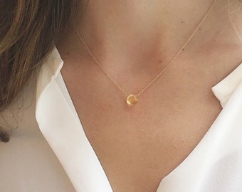 Dainty Genuine Citrine Necklace, November Birthstone Necklace, Bridesmaid Gifts, Gift for Her November Birthday, Minimalist Necklace