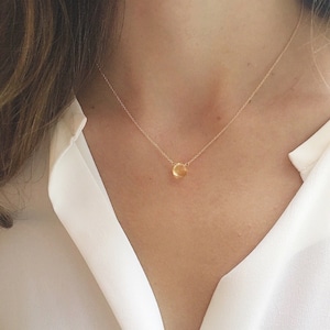 Dainty Citrine Necklace for Women, November Birthstone Necklace, Bridesmaid Gifts, Gift for Her, Minimalist Necklace