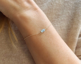 Blue Topaz Bracelet, Blue Topaz Bracelet for Women, Blue Topaz Jewelry, December Birthstone Bracelet, Dainty Gold Bracelet