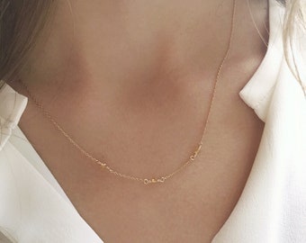 Mimialist Citrine Necklace, Citrine Necklace for Women, November Birthstone Necklace, Dainty Necklace, Simple Gold Necklace, Silver Necklace