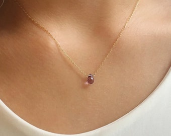 Amethyst Necklace, Dainty Amethyst Jewelry, Amethyst Crystal Necklace, February Birthstone Necklace