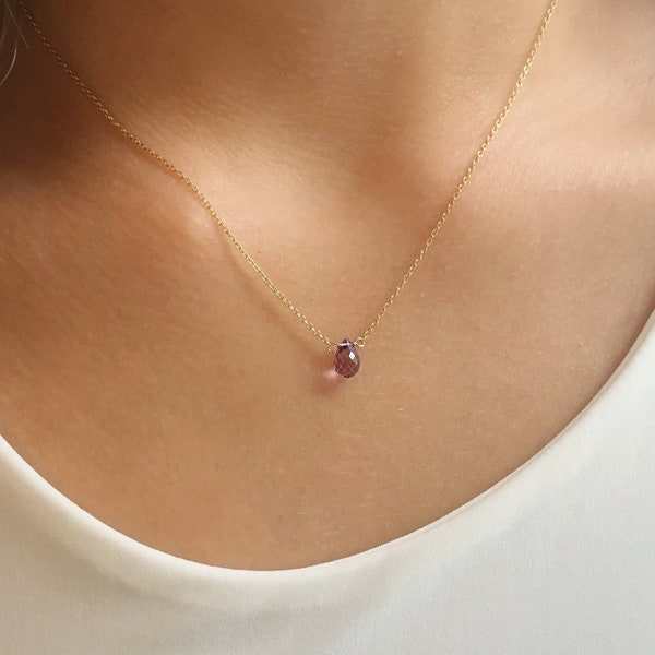 Amethyst Necklace, Dainty Amethyst Jewelry, Amethyst Crystal Necklace, February Birthstone Necklace