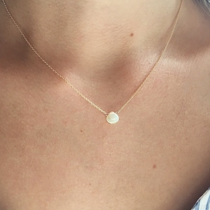 Genuine Opal Necklace, Gold Opal Jewelry, White Opal Necklace, Opal Jewelry for Women, October Birthstone Necklace, Gemstone Necklace
