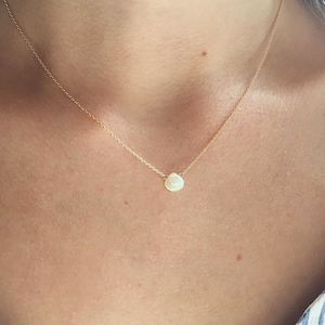 Genuine Opal Necklace, Gold Opal Jewelry, White Opal Necklace, Opal Jewelry for Women, October Birthstone Necklace, Gemstone Necklace image 1