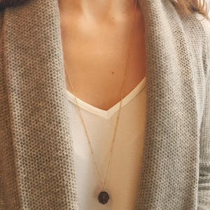 Smoky Quartz Necklace, Gold Smokey Quartz Necklace, Crystal Necklace, Gold Long necklace, 14k Gold filled