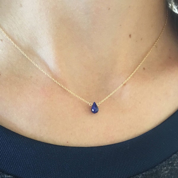 Sapphire Necklace, Blue Sapphire Jewelry, Necklaces for Women, Minimalist Necklace, Birthstone Necklace, September Birthstone Necklace