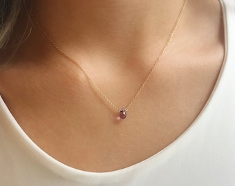 Dainty Amethyst Necklace, Amethyst Jewelry, Amethyst Crystal, February Birthstone Necklace