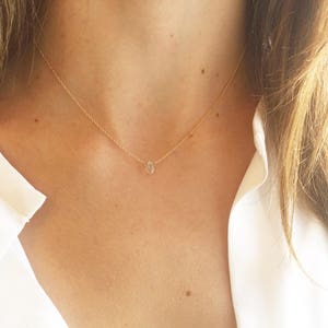 Minimalist Necklace, Dainty Gold Necklace, Handmade Jewelry, Birthstone Necklace for Women, Simple Gold Necklace image 1