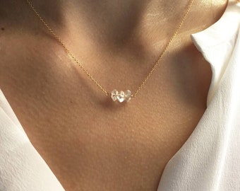 Herkimer Diamond Necklace, Herkimer Diamond, Gold Diamond, April Birthstone, Crystal Necklace, Delicate Necklace