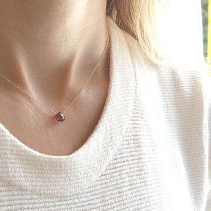 Garnet Necklace, Red Garnet, Gold Garnet Jewelry, January Birthstone Necklace, Dainty Necklace, 14k Gold Filled, Bridesmaid Gifts image 7