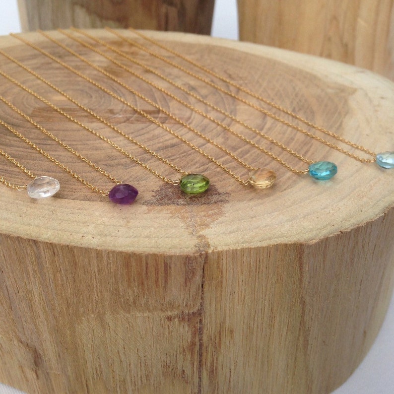 Blue Topaz Necklace, Swiss Blue Topaz Necklace, Simple Gemstone Necklace, Dainty Necklace, Gift For Her image 6