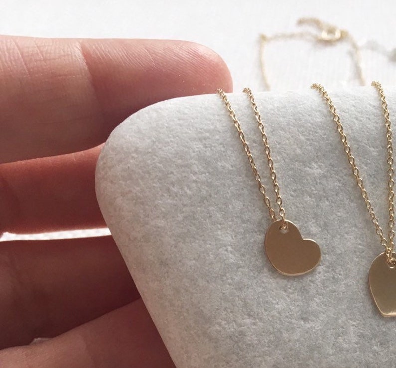 Heart Necklace, Anniversary gift, Girlfriend Gift, Gift for Her, Dainty Gold Necklace, Heart Charm Necklace image 3