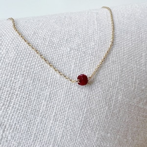 Genuine Ruby Necklace, Real Ruby Necklace, Ruby Necklace, Dainty Ruby Necklace, July Birthstone Necklace