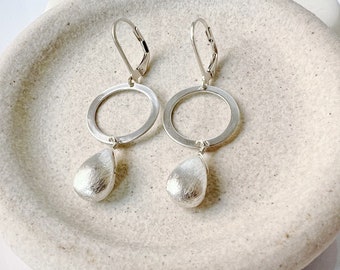 Sterling Silver, Statement Earrings, Sterling Silver Drop Earrings, Open Circle Earrings, Circle Earrings