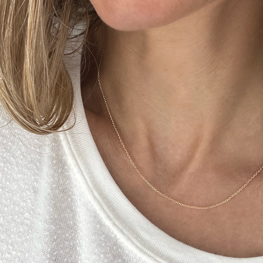 Thin Gold Chain Necklace, Simple Gold Chain Necklace, Dainty Chain