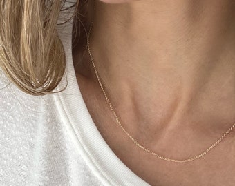 Thin Gold Chain Necklace, Simple Gold Chain Necklace, Dainty Chain Necklace, 14k Gold Chain Necklace, Dainty Silver Necklace, Rose Gold