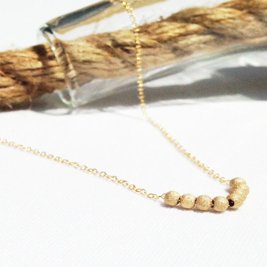 ★PEARLY MORE★ Ball by Ball Daily Necklace Gold Necklace - Gold Ball - Delicate Sparkle Ball Necklace