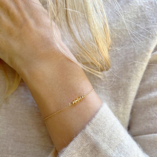 Gouden Citrien armband, Citrien sieraden, Citrien armband voor vrouwen, november Birthstone armband, sierlijke armband
