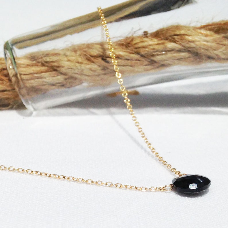 Black Necklace Gold Black Necklace Black Etsy