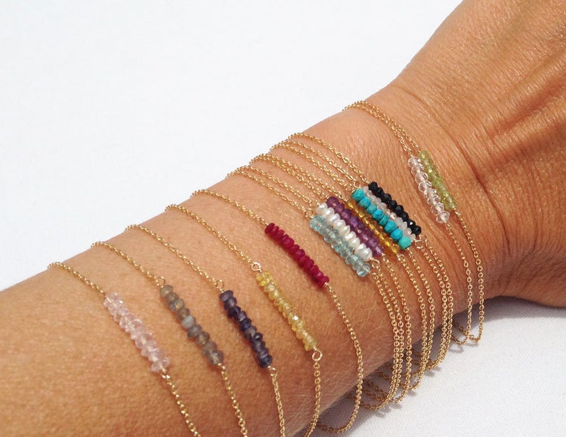 Dainty Bracelet, Beaded Bracelet, Birthstone Bracelet, Handmade Jewelry, Gemstone Bracelet, Birthday Gifts For Her, Gold Bracelet, Silver