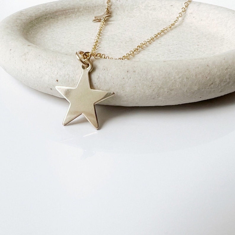 Gold Star Necklace, Delicate Necklace, Dainty Charm Necklace image 1
